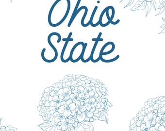 Ohio State Hydrangea Floral Poster | OSU Dorm Decor (Digital Download)