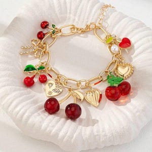 Cherry Handcrafted Charm Bracelet