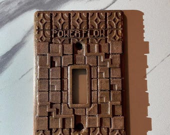 Minecraft Redstone Light Switch Cover – Gamer Room Decor | 3D Printed Copper Finish Plate