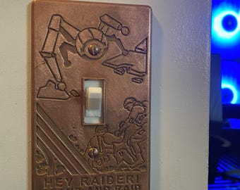Arc Raiders Inspired Light Switch Cover – Gamer Room Decor – Video Game Decor – Copper Switch Plate – Gaming Setup Decor