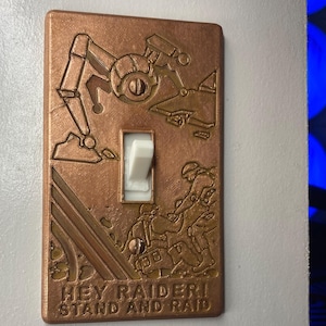 Arc Raiders Inspired Light Switch Cover – Copper Switch Plate – Gaming Room Decor  – Gamer Light Switch Cover – Copper Plated Switch Plate