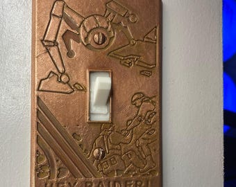 Arc Raiders Inspired Light Switch Cover – Copper Switch Plate – Gaming Room Decor  – Gamer Light Switch Cover – Copper Plated Switch Plate