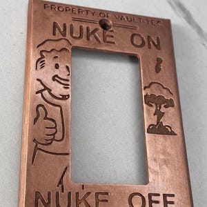 Fallout Light Switch Cover – Single & Double Toggle Options – Vault-Tec Style Wall Plate – Copper-plated. – Gamer Room Decor image 17