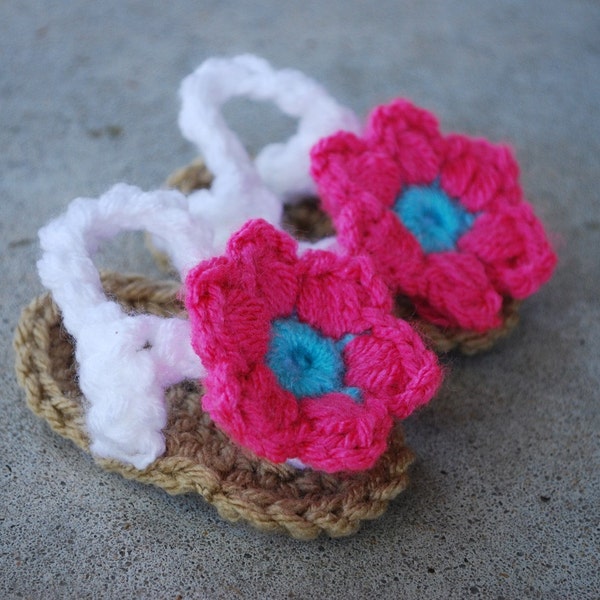 Crochet Baby Flower Sandals