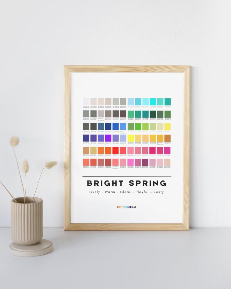 Bright Spring Seasonal Color Palette Poster V2 - Wall Art Decor ...