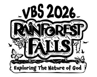 Camiseta digital Rainforest Falls VBS para descarga instantánea (pdf, png y svg)