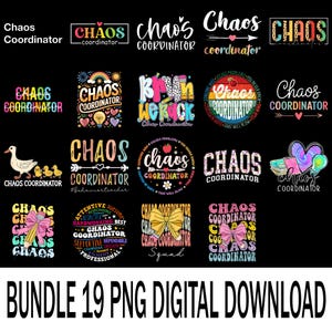 Funny Teacher PNG, Chaos Coordinator Clipart, Back to School Sublimation, Sarcastic Teacher Humor, Digital Download