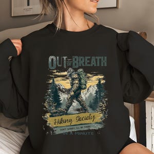 Out of Breath Hiking Society PNG, Funny Hiking Camping Sublimation Design, Wilderness Nature Lover Clipart, Hiker Digital Download