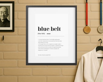 Funny BJJ Blue Belt Definition Poster: Martial Arts Gym Decor (Digital Download)