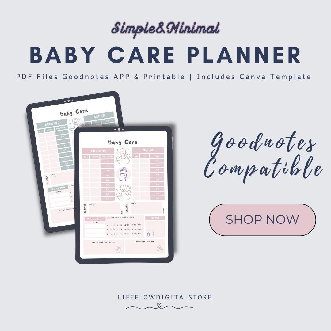 Baby Care Log | Feeding, Sleep, Diaper Tracker (printable, Digital ...