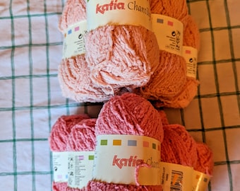 SALE 2 Lots Yarn 20% Off "Chantilly" by Katia Spain, Nylon Machine Washable SOFT Short Eyelash Vintage Disc'T 6 balls/Lot DK-Worsted Baby