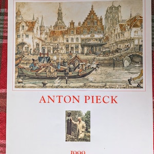VENTE ! Anton Pieck 20 % de réduction sur le calendrier artistique VINTAGE 1999 Impressions d'art autorisées Papier cartonné brillant Reliure à anneaux - Impressions originales en très bon état