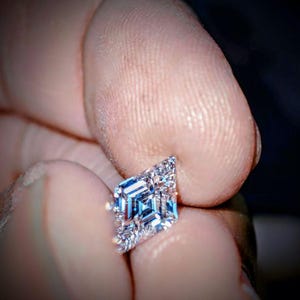 2.01 Carat Lab Grown Lozenge Cut Diamond | E-G VVS-VS | Loose Diamond | Square Step Cut | 12.93mm | Ready for Custom Ring And Gift