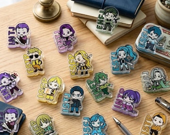MBTI Magnetic Clip Set, 16 Personality Type Acrylic Bookmark Bundle, Cute Anime Fridge Magnet Collection, Office Gift Set Bulk