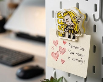MBTI Magnetic Clip 16 Personality Type, Cute Anime Acrylic Bookmark, Kawaii Memo Holder Fridge Magnet, INFJ ENFP Gift Desk Decor