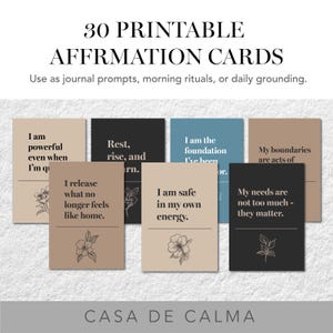 Carte di Affermazione per le Donne – Mazzo Stampabile per l'Auto-Potenziamento e la Calma / Download Digitale / Strumento di Cura di Sé