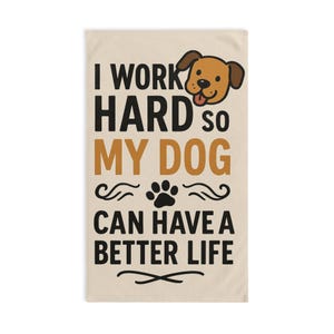 Dog Lover Hand Towel, Cute Dog Theme Towel, Funny Pet Gifts, Dog Owner Christmas Gift, Kitchen Decor for Dog Owners