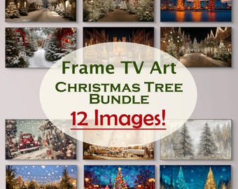 Christmas Tree Art for Samsung Frame TV – 12 Festive Digital Images