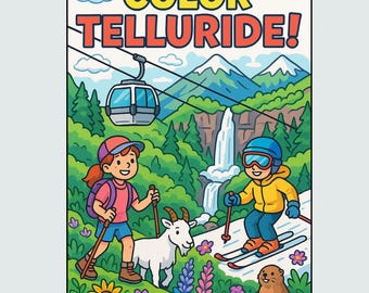 Telluride Colorado Coloring Book for Kids: Mountain Town Adventures (Digital Download, PDF)