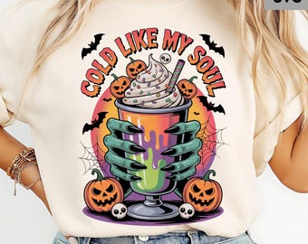 Cold Like My Soul Skeleton Png: Retro Halloween Clipart (Digital Download
