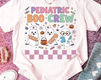 Halloween Ghost Nurse PNG, Pediatric Boo Crew Design (Digital Download)