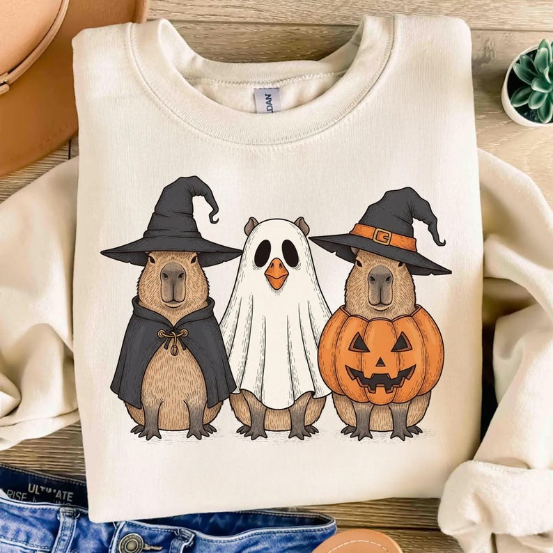 Boo Ghost Capybara PNG SVG: Halloween Shirt Design (digital Download - Etsy