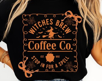 Witches Brew Coffee Co. PNG: Teschio di calderone di Halloween (download digitale)