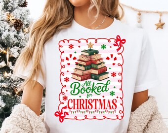 Preppy Christmas Books PNG: Book Lover Gift for Teachers (Digital Download)