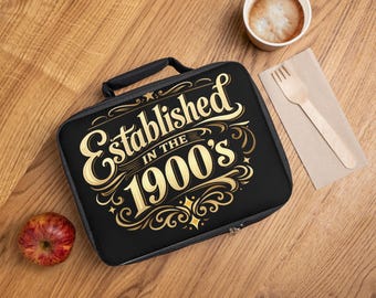 Established in the 1900's Lunch Bag | Vintage Script Retro Typography