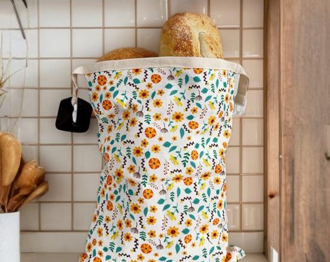 Beeswax Bread Bag for Sourdough, Optional PEVA Bowl Cover, Reusable Homemade Bread Storage, Natural Cotton, Baker Gift, Handmade USA