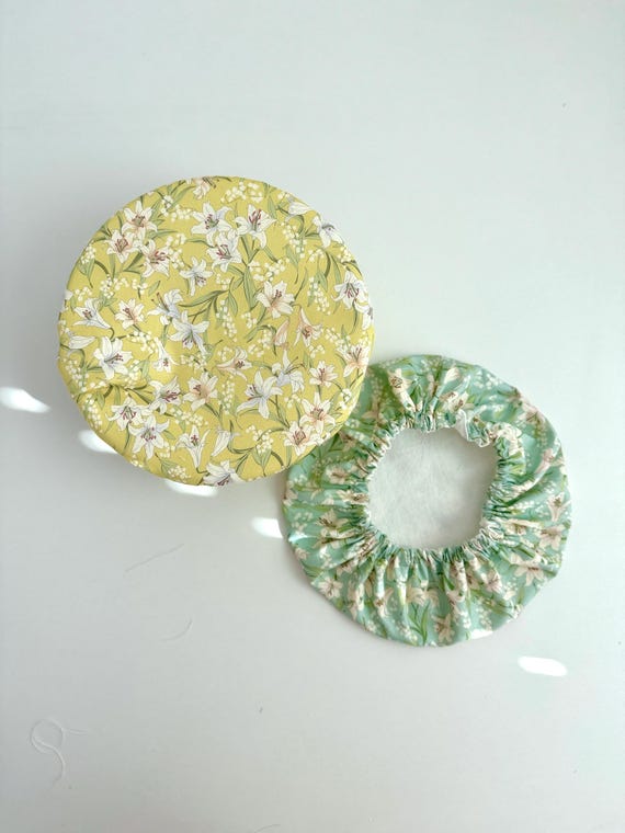 Reusable Bowl Cover: Sourdough Starter Lid,Vintage Floral Sourdough Fabric Jar Covers-Reversible 2 Layers