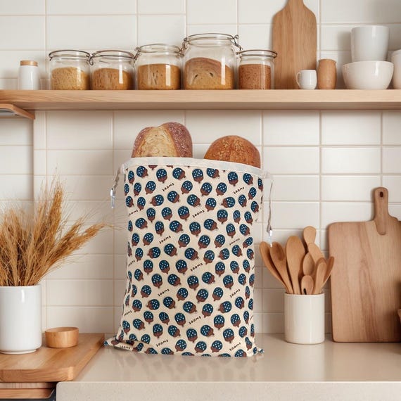 Beeswax Bread Bags for Sourdough, Reusable Bread Bags for Homemade Bread, Sourdough Bread Storage, Natural Cotton Beeswax Bags, Gift for her