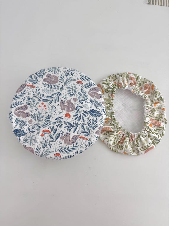 Reusable Bowl Cover: Sourdough Starter Lid,Vintage Floral Sourdough Fabric Jar Covers-Reversible 2 Layers