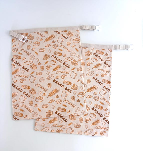 Beeswax Bread Bags for Sourdough, Reusable Bread Bags for Homemade Bread, Natural Cotton Beeswax Bags, Eco Christmas Gift Idea for Bakers