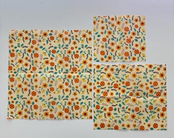 3-teiliges Bienenwachs-Wrap-Starterpaket - wiederverwendbare, umweltfreundliche, lebensmittelechte, hausgemachte Wraps für die Aufbewahrung in der Küche
