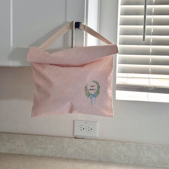 Personalized Beeswax Bread Bags with Name Embroidery, Reusable Sourdough Bread Bag, Cotton Beeswax Storage, Christmas Gift for Her