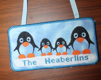 Penguin family (4) decoration ITH embroidery machine pattern