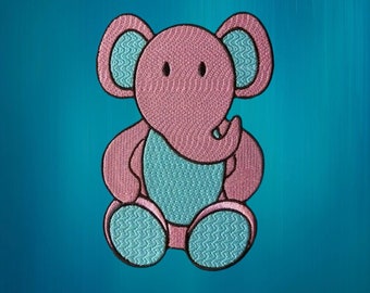 Elephant embroidery machine pattern