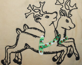 Reindeer 5x7 embroidery machine pattern