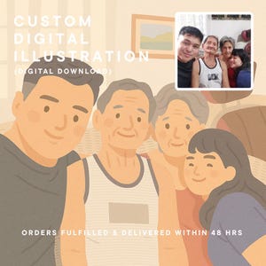 Custom Digital Illustration. Personalised Gift For Loved Ones. Unique Gift Idea. Printable Art. Digital Download.