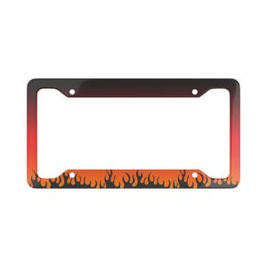 Moldura para placa Black Flames: acessórios automotivos de alumínio