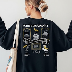 Sweater Scribe Quadrant, Fourth Wing-merchandise, Basgiath War College, Iron Flame Onyx Storm Fan ronde hals, Romantasy Bookish T-shirt