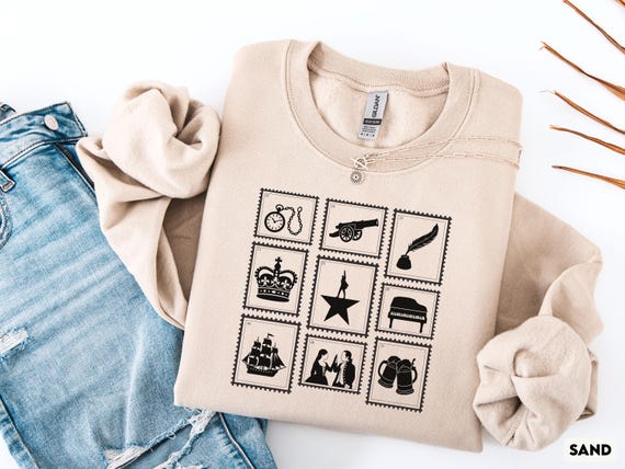 Hamilton Sweatshirt, Stamp Style Musical Theater Sweatshirt, Hamilton Gift for Theatre Lovers, Gift for Broadway Fan, Broadway Musical Lover