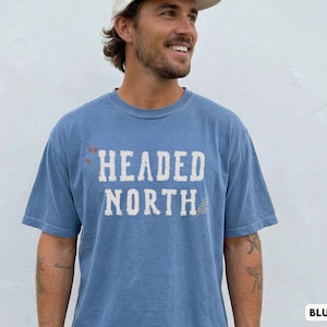 Unisex Headed North Tee, Comfort Colors Sad Bug Summer Shirt, NK Indie Folk Divide Concert Tee, Distressed Varsity Shirt, Vermont T-Shirt image 7