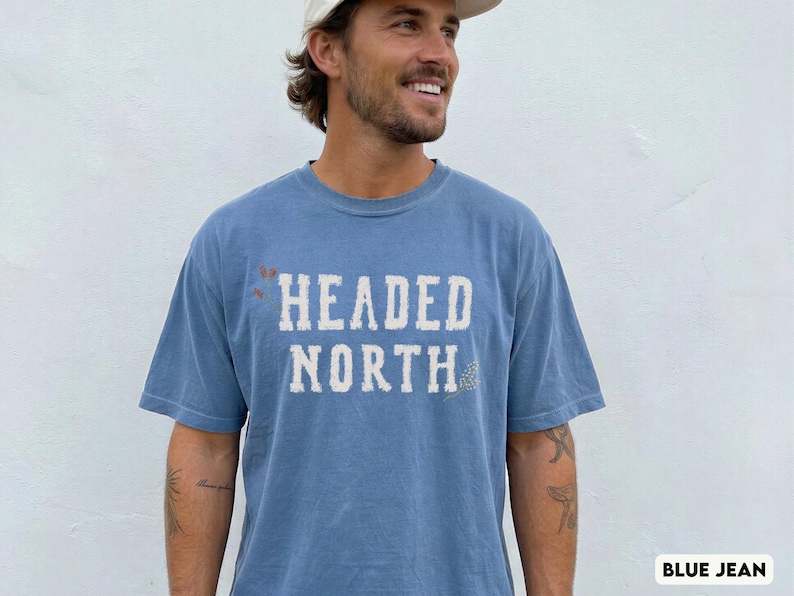 Unisex Headed North Tee, Comfort Colors Sad Bug Summer Shirt, NK Indie Folk Divide Concert Tee, Distressed Varsity Shirt, Vermont T-Shirt image 7