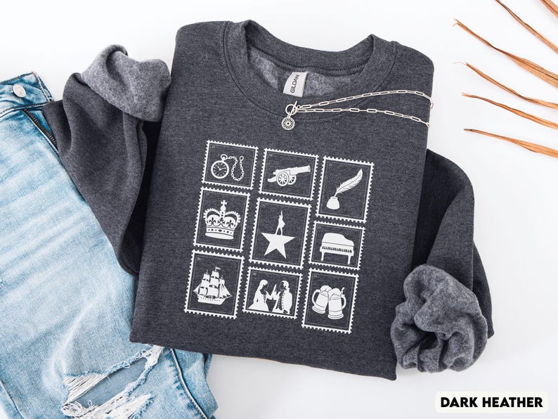 Sudadera Hamilton, sudadera con estampado de teatro musical, regalo de Hamilton para amantes del teatro, regalo para fanáticos de Broadway, amante de los musicales de Broadway Dark Heather