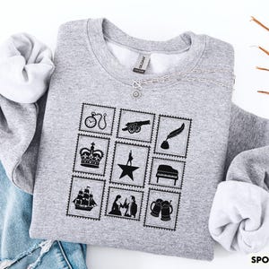 Sudadera Hamilton, sudadera con estampado de teatro musical, regalo de Hamilton para amantes del teatro, regalo para fanáticos de Broadway, amante de los musicales de Broadway Sport Grey