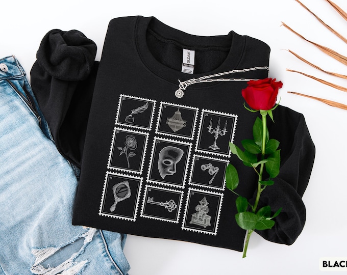 Phantom of the Opera Stamp Sweatshirt: Gift for Broadway Fan, Broadway Musical Lover, Broadway Theatre Lover Gift, Broadway Shirt