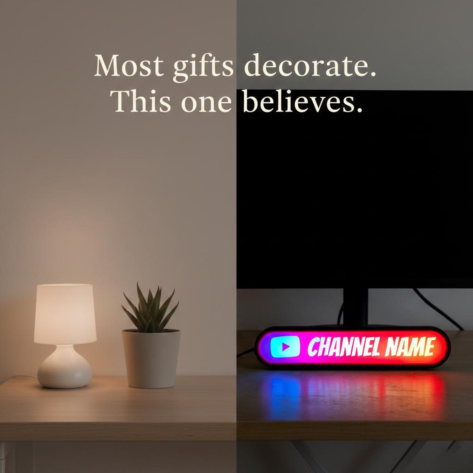 Personalized Youtube LED Sign – Custom RGB Light Box Gift for Youtubers ...