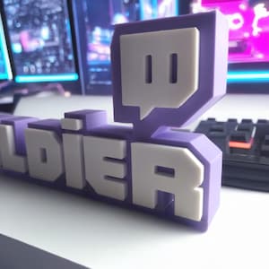 Custom Twitch Name Username Sign, Gifts for Twitch Streamers Gamer Gaming Streaming Present Merch Decor Decoration
